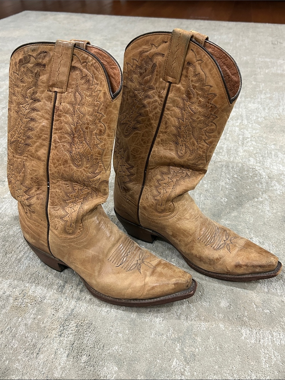 Dan Post Women's Boots - Tan Leather Distressed Western Boots